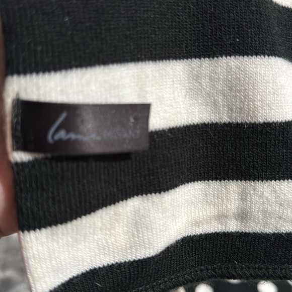 NWOT Black and white scarf 82 inches long polka dots and stripes - Picture 5 of 6